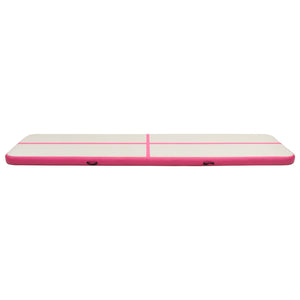 Aufblasbare Gymnastikmatte mit Pumpe 700x100x15 cm PVC Rosa