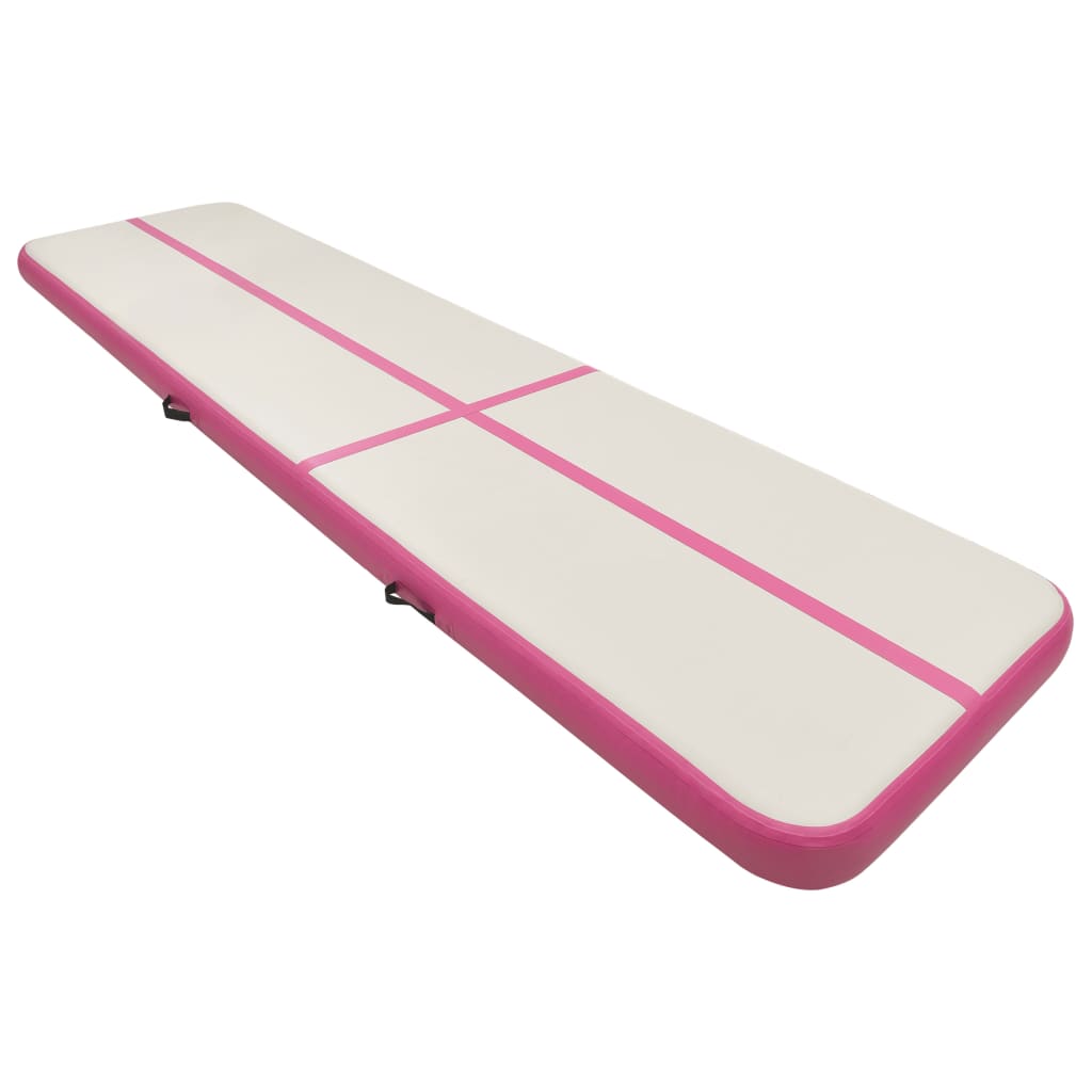 vidaXL Aufblasbare Gymnastikmatte mit Pumpe 800x100x15 cm PVC Rosa