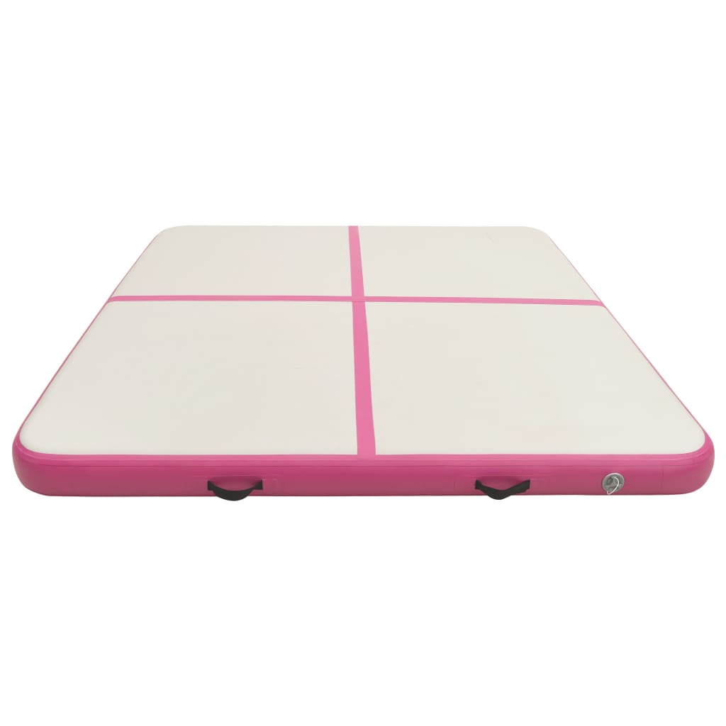 vidaXL Aufblasbare Gymnastikmatte mit Pumpe 200x200x20 cm PVC Rosa