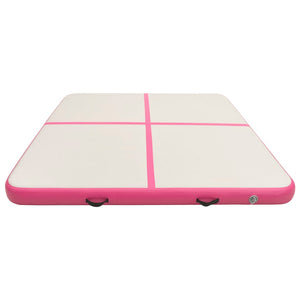 vidaXL Aufblasbare Gymnastikmatte mit Pumpe 200x200x20 cm PVC Rosa