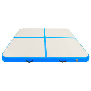 Aufblasbare Gymnastikmatte mit Pumpe 200x200x20 cm PVC Blau