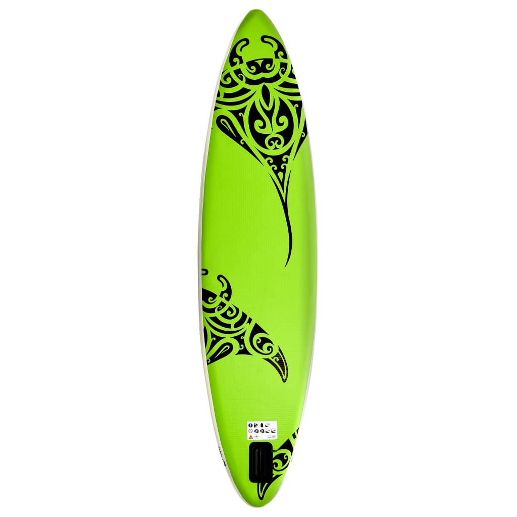 vidaXL Aufblasbares Stand Up Paddle Board Set 305x76x15 cm Grün