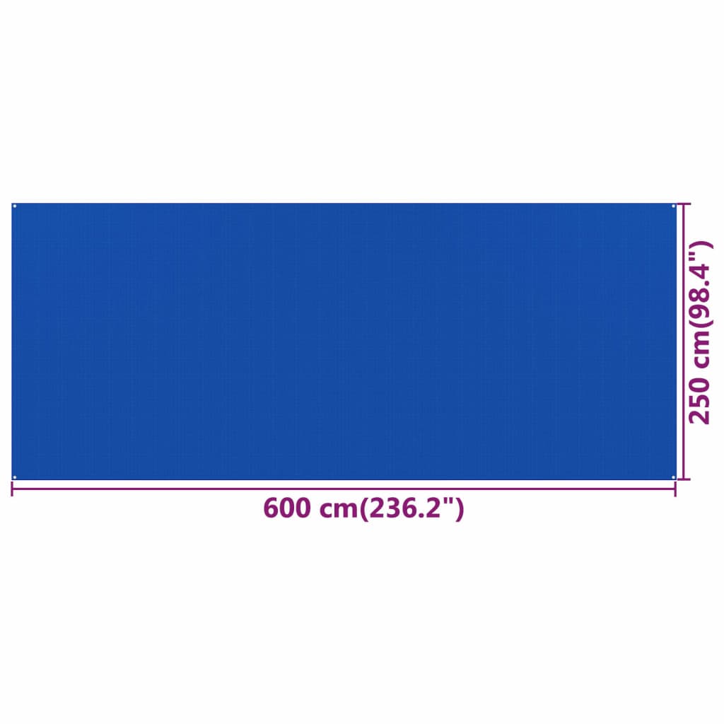 vidaXL Zeltteppich 250x600 cm Blau HDPE