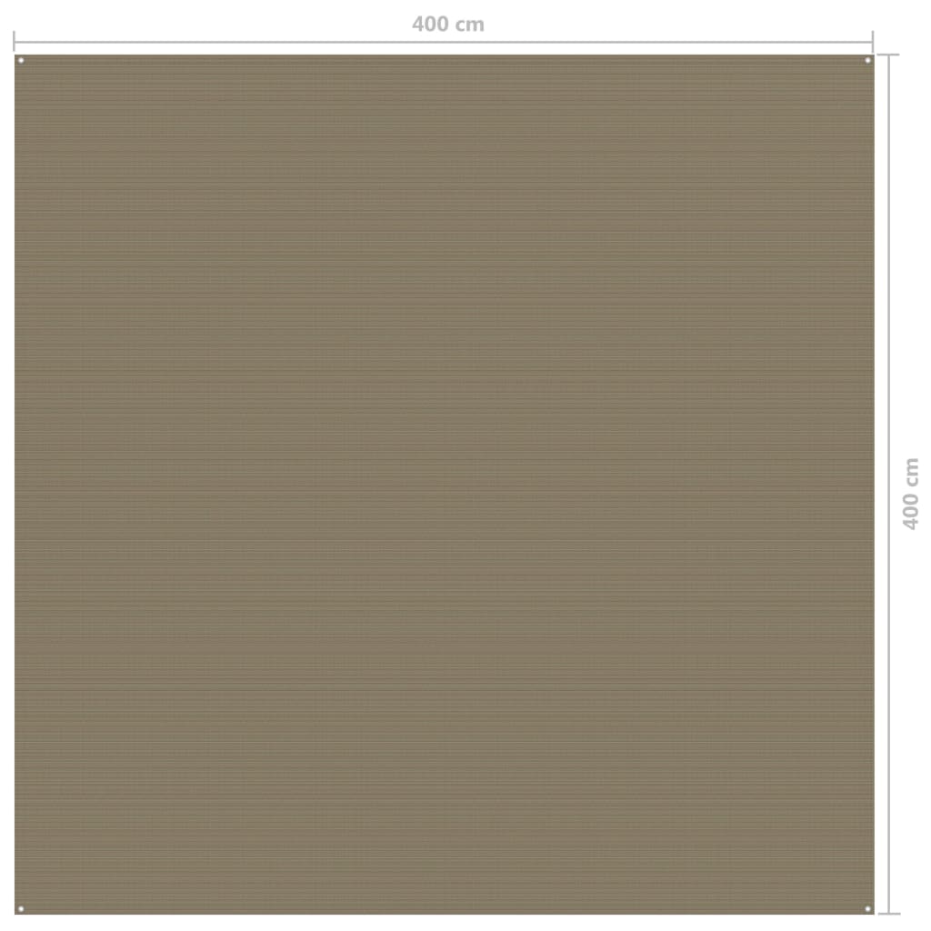 Zeltteppich 400x400 cm Taupe Stilecasa