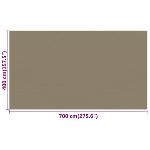 Zeltteppich Taupe 400x700 cm HDPE Stilecasa