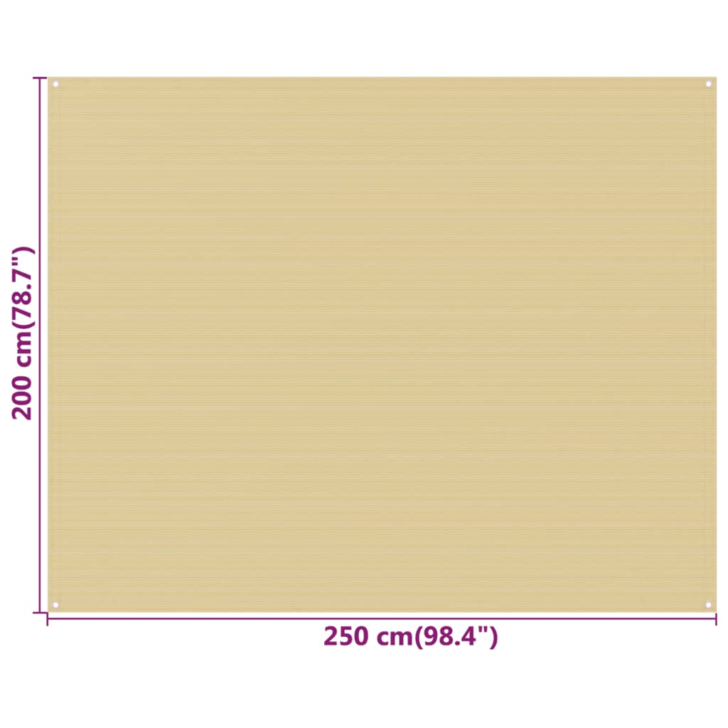 vidaXL Zeltteppich Beige 250x200 cm HDPE