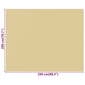 vidaXL Zeltteppich Beige 250x200 cm HDPE