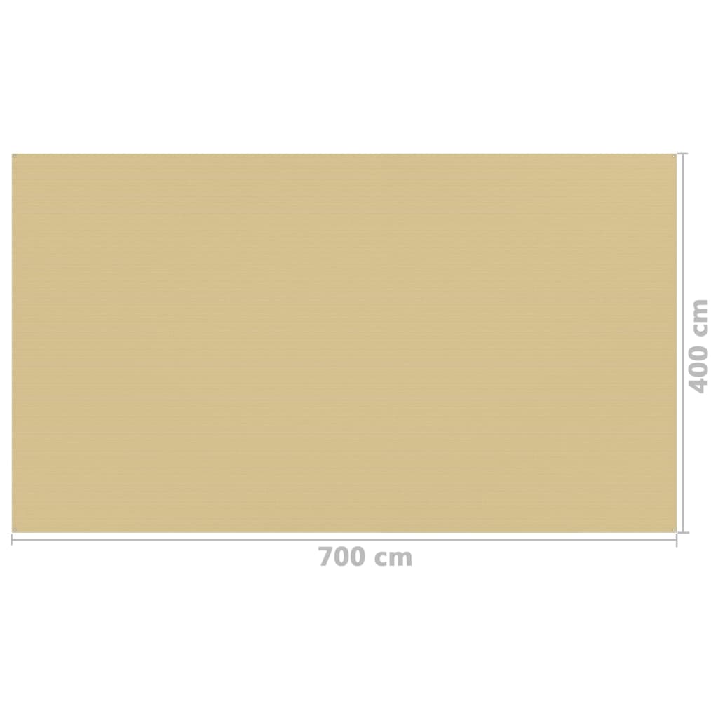 vidaXL Zeltteppich 400x700 cm Beige