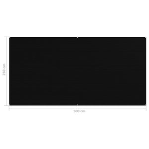 vidaXL Zeltteppich 250x500 cm Schwarz