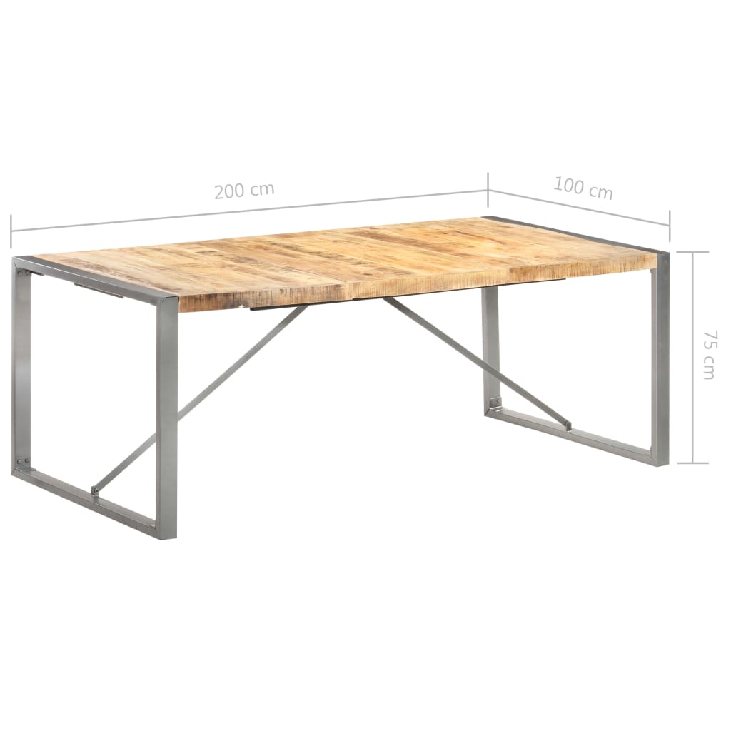 Esstisch 200x100x75 cm Raues Mango-Massivholz Stilecasa