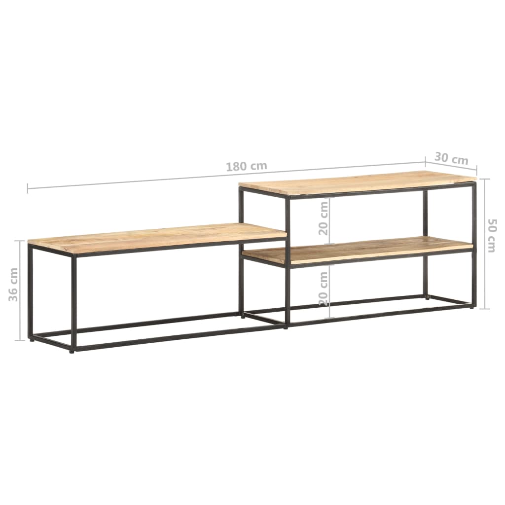 vidaXL TV-Schrank 180x30x50 cm Raues Mangoholz