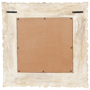 vidaXL Spiegel Weiß 50x50 cm Mango Massivholz