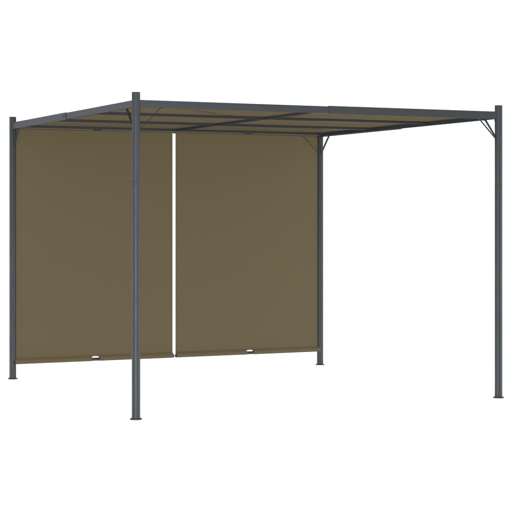 Gartenpergola mit Ausziehbarem Dach 3x3 m Taupe 180 g/m²