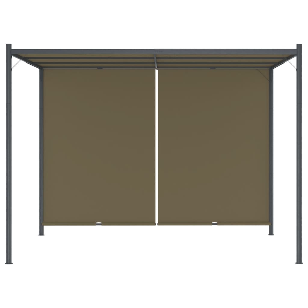 Gartenpergola mit Ausziehbarem Dach 3x3 m Taupe 180 g/m²