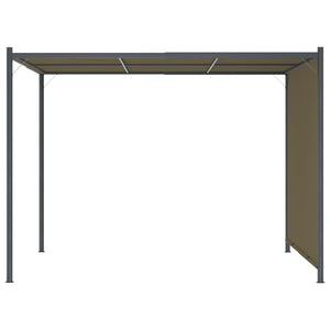 Gartenpergola mit Ausziehbarem Dach 3x3 m Taupe 180 g/m²