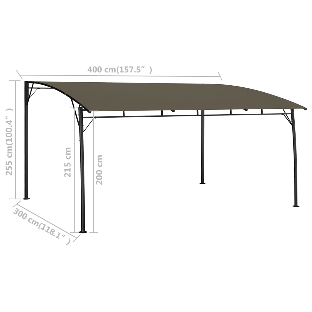 Garten-Sonnenschutz 4x3x2,55 m Taupe Stilecasa