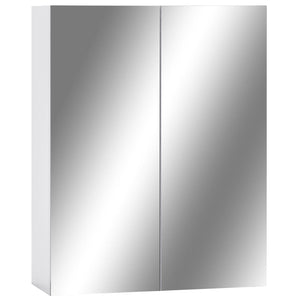 vidaXL Bad-Spiegelschrank Weiß 60x15x75 cm MDF