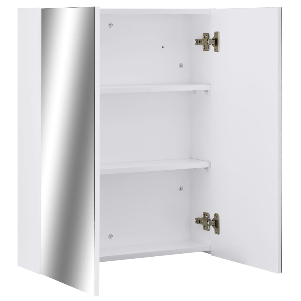 vidaXL Bad-Spiegelschrank Weiß 60x15x75 cm MDF