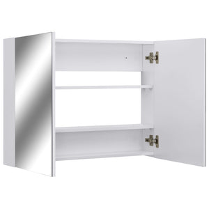 vidaXL Bad-Spiegelschrank Weiß 80x15x60 cm MDF