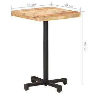 Bistrotisch Quadratisch 50x50x75 cm Raues Mangoholz