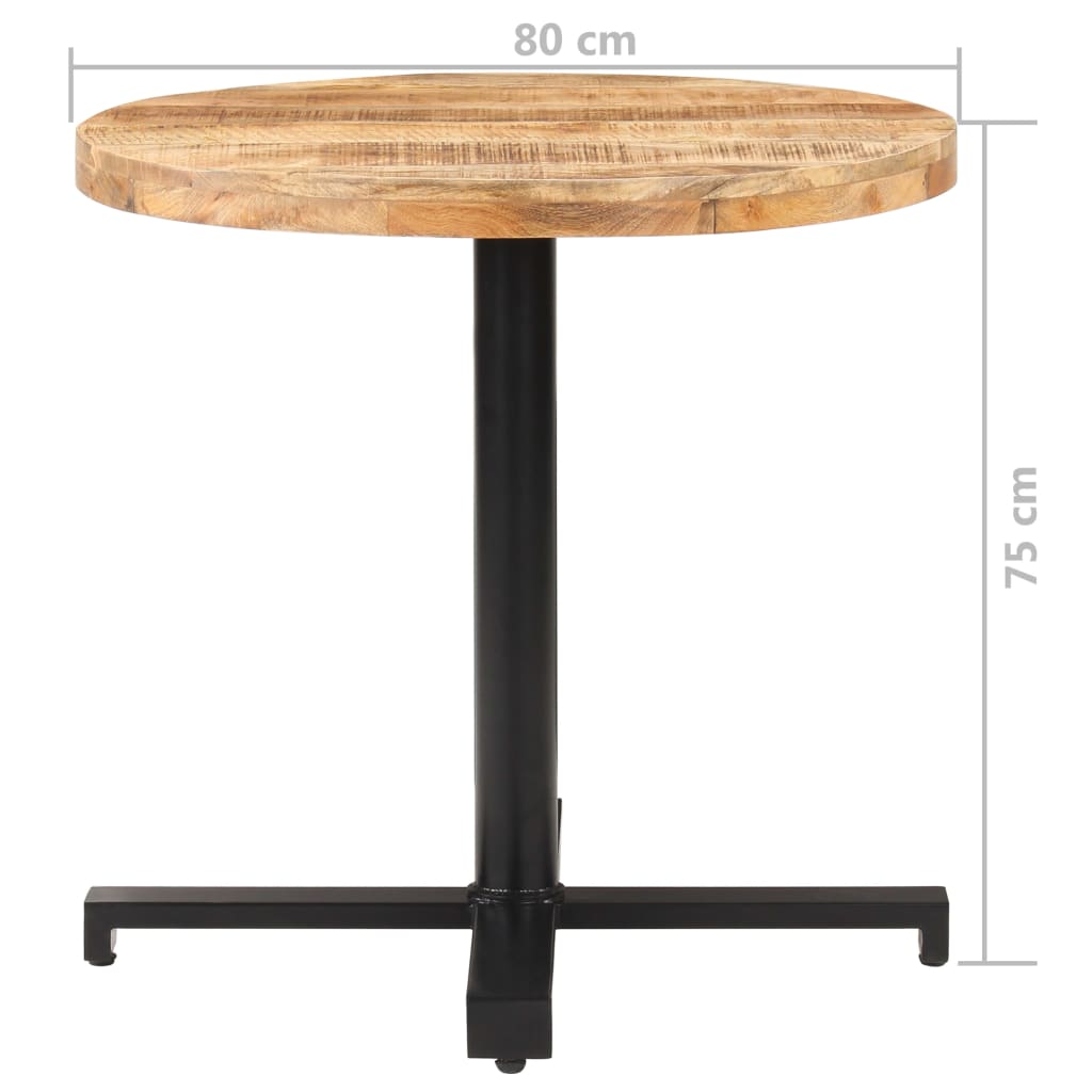 Bistrotisch Rund Ø80x75 cm Raues Mangoholz