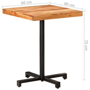 vidaXL Bistrotisch Quadratisch 60x60x75 cm Akazie Massivholz