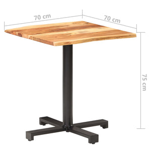 vidaXL Bistrotisch mit Baumkanten 70x70x75 cm Akazie Massivholz