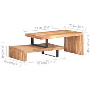 vidaXL 2-tlg. Couchtisch-Set Akazie Massivholz