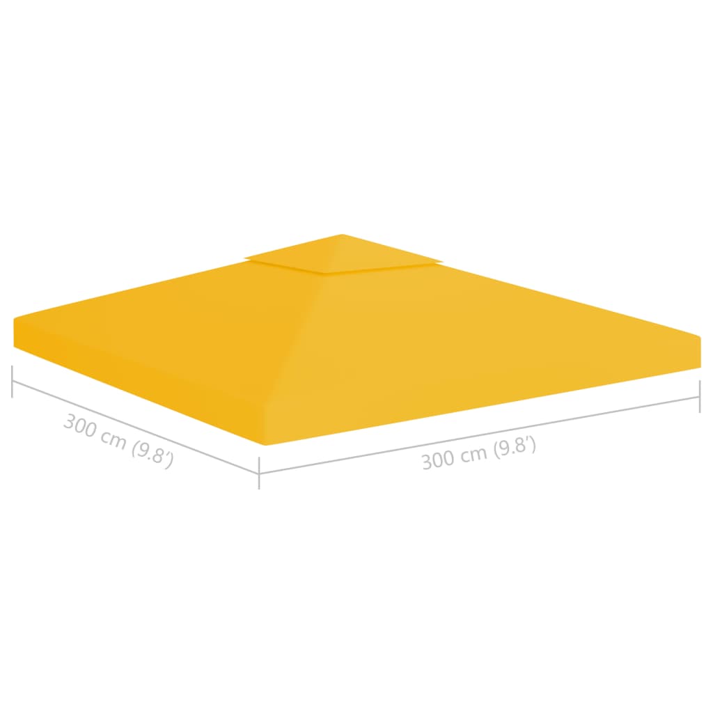 vidaXL Pavillon-Dachplane mit Kaminabzug 310 g/m² 3x3 m Gelb