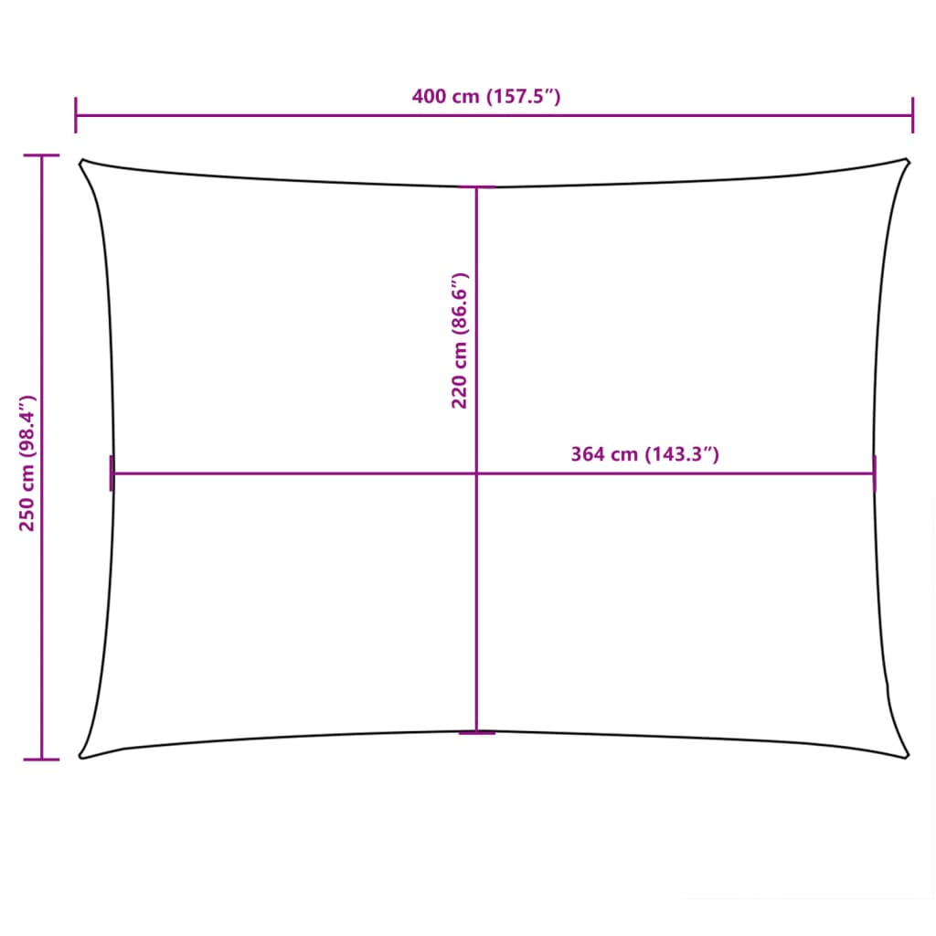 vidaXL Sonnensegel Oxford-Gewebe Rechteckig 2,5x4 m Weiß