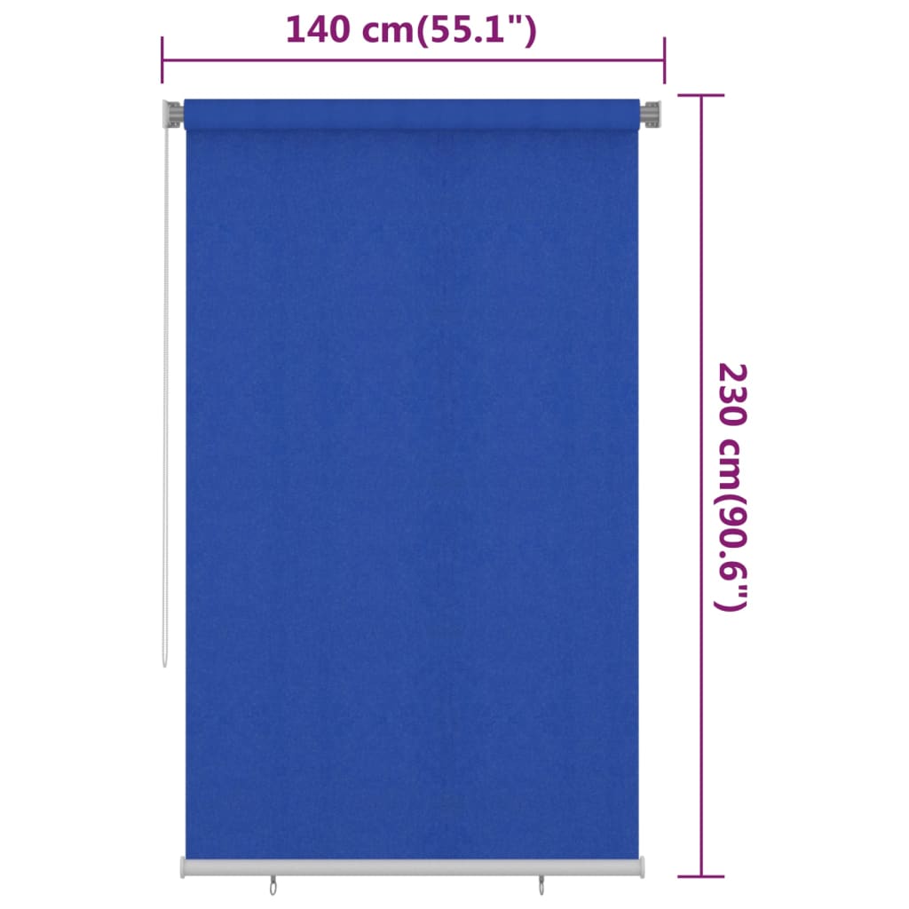 vidaXL Außenrollo 140x230 cm Blau HDPE