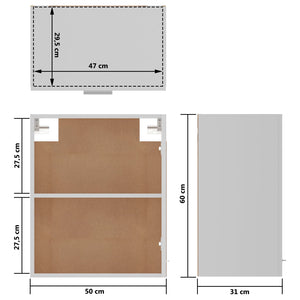 vidaXL Hängeschrank Weiß 50x31x60 cm Holzwerkstoff