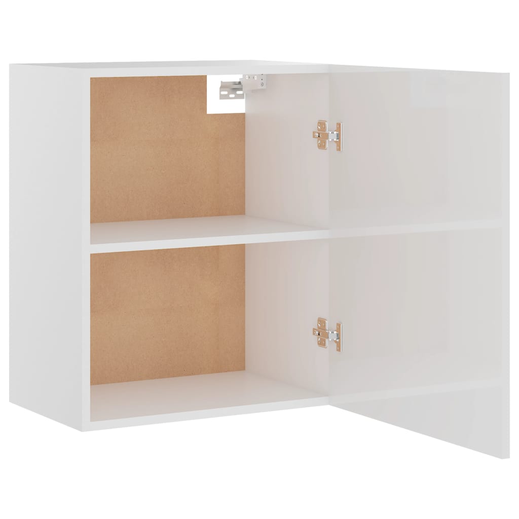 vidaXL Hängeschrank Hochglanz-Weiß 50x31x60 cm Holzwerkstoff