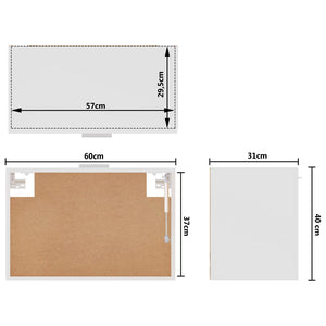 vidaXL Hängeschrank Weiß 60x31x40 cm Holzwerkstoff