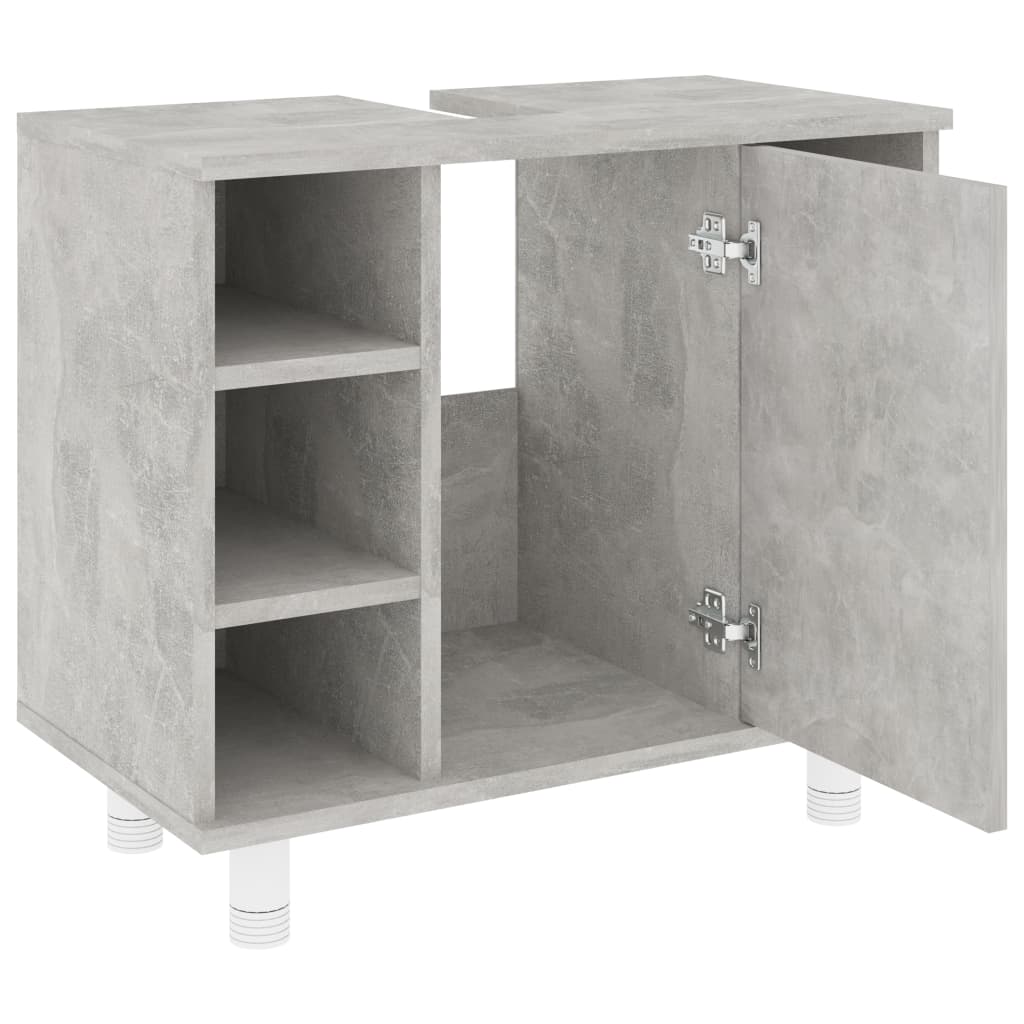 Badezimmerschrank Betongrau 60x32x53,5 cm Holzwerkstoff Stilecasa