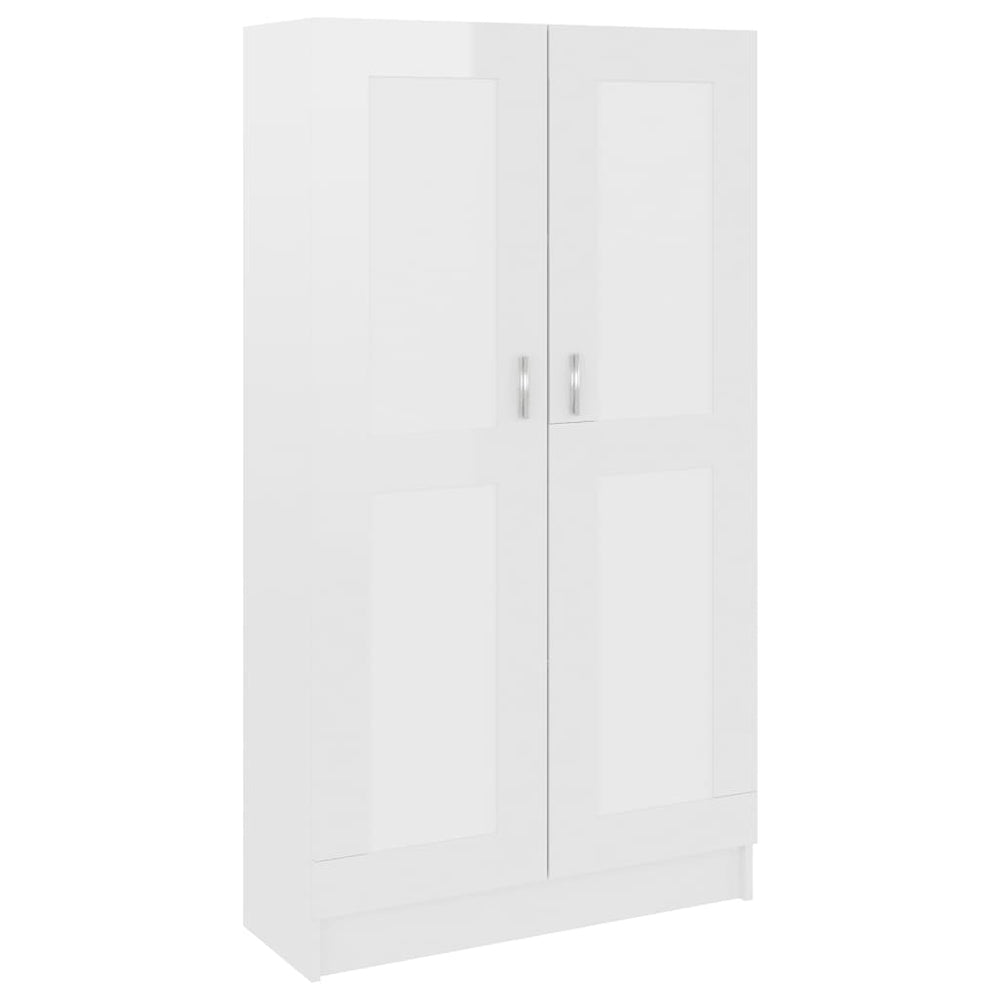 Bücherschrank Hochglanz-Weiß 82,5x30,5x150 cm Holzwerkstoff Stilecasa