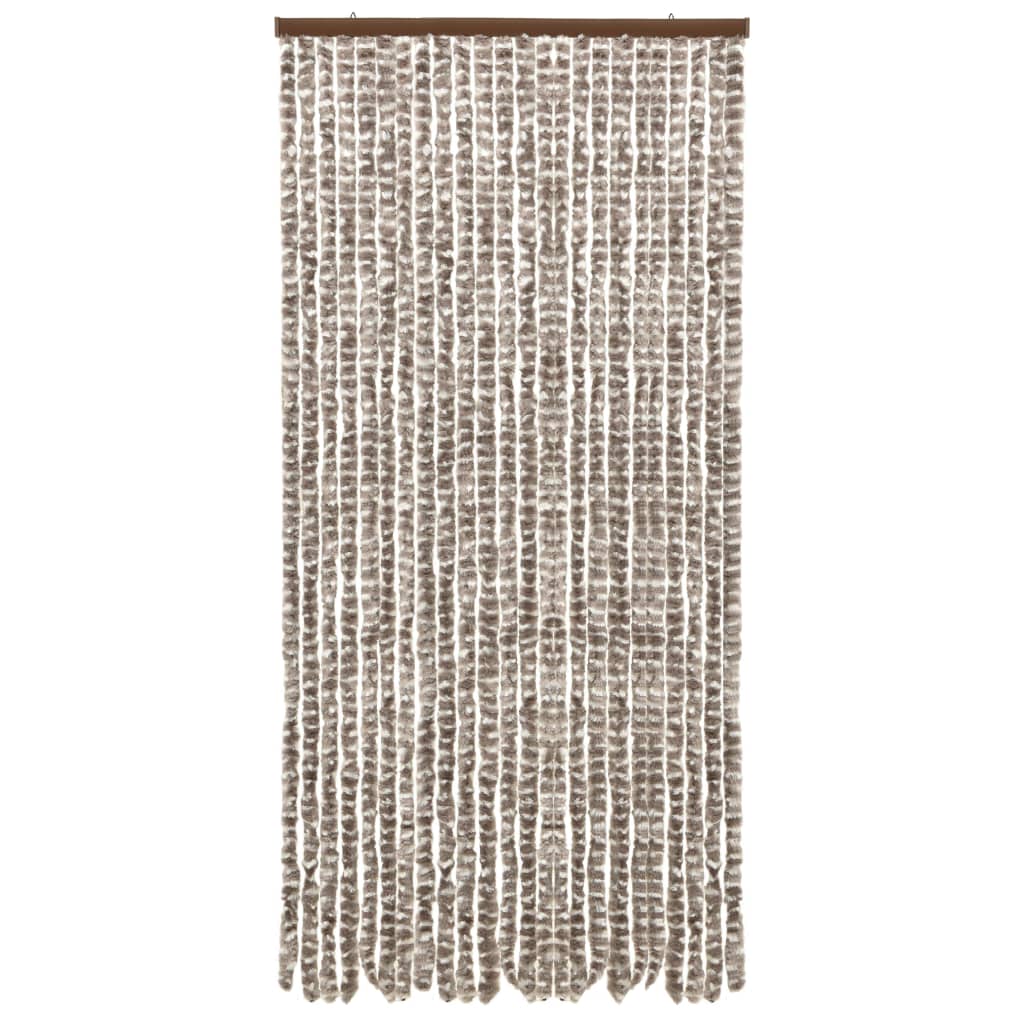 vidaXL Insektenschutz-Vorhang Taupe und Weiß 100x220 cm Chenille