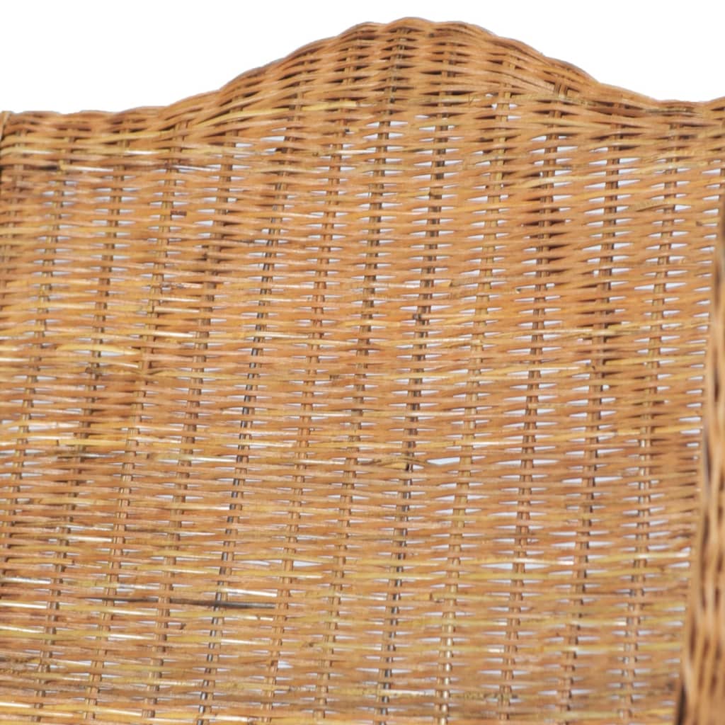 Sessel mit Kissen Hellbraun Natur-Rattan und Leinen