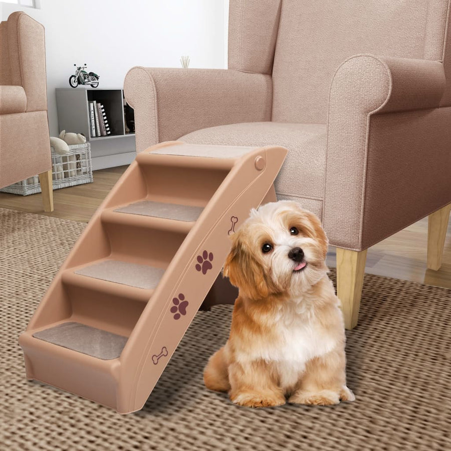 Hundetreppe Klappbar Braun 62x40x49,5 cm Stilecasa