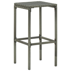 Barhocker mit Kissen 6 Stk. Grau Poly Rattan Stilecasa