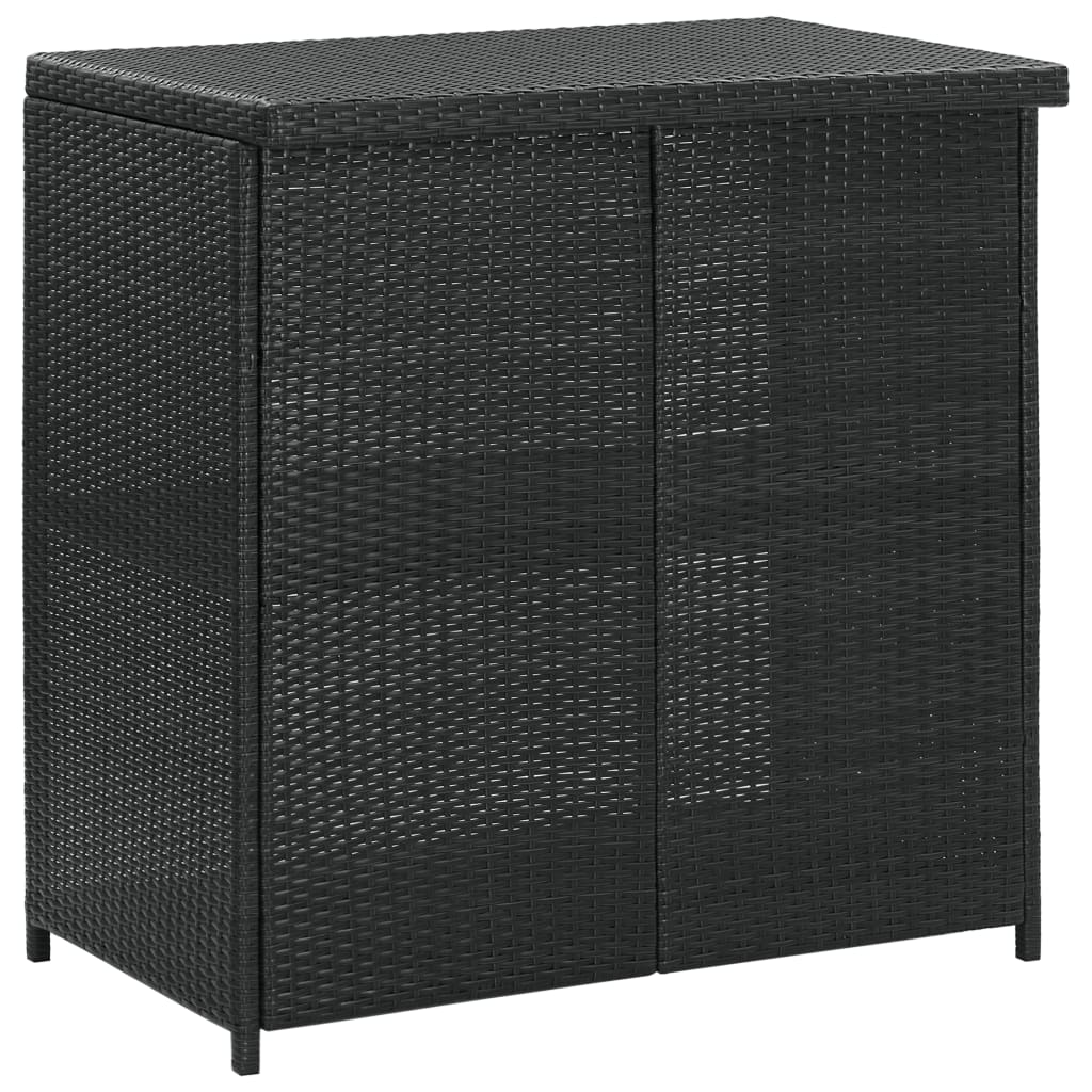 vidaXL 3-tlg. Bar Set Poly Rattan Schwarz