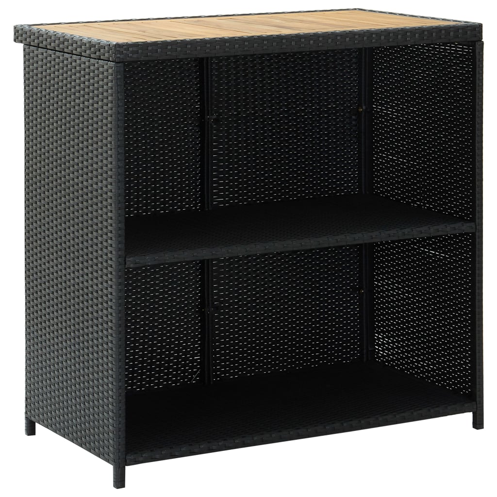 vidaXL 3-tlg. Bar-Set Poly Rattan Schwarz