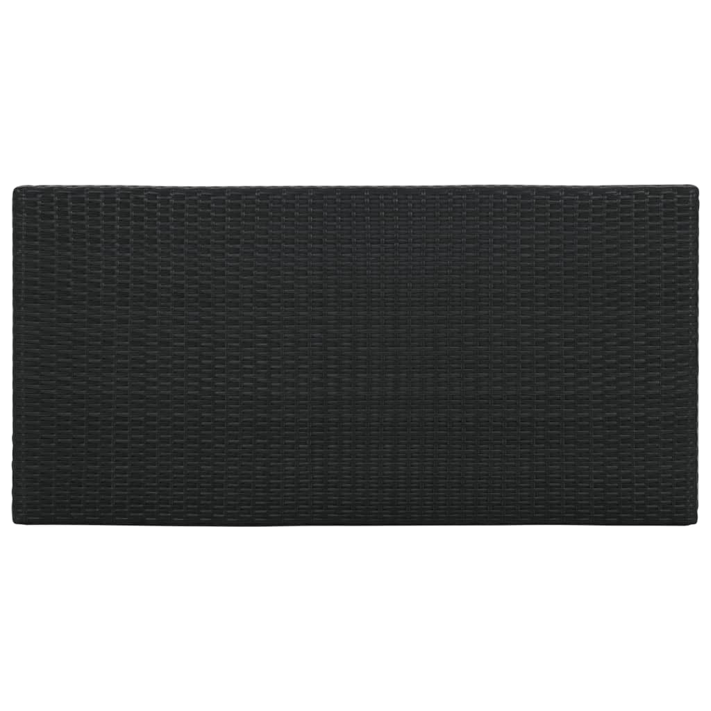 Bartisch mit Regal Schwarz 120x60x110 cm Poly Rattan