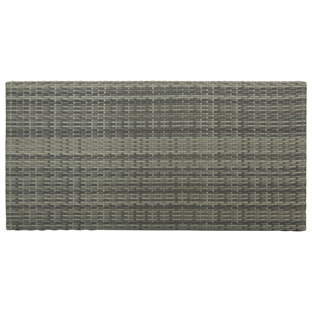 vidaXL Bartisch mit Regal Grau 120x60x110 cm Poly Rattan