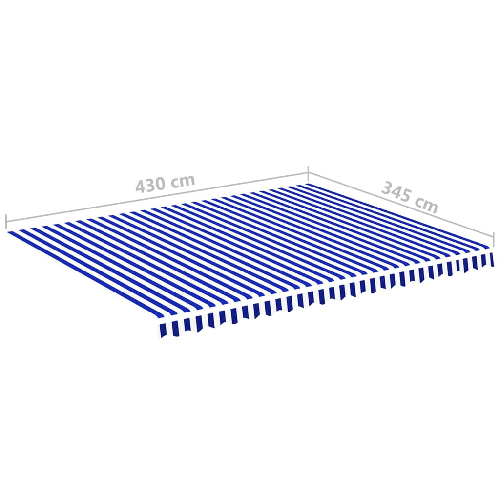 vidaXL Markisenbespannung Blau und Weiß 4,5x3,5 m