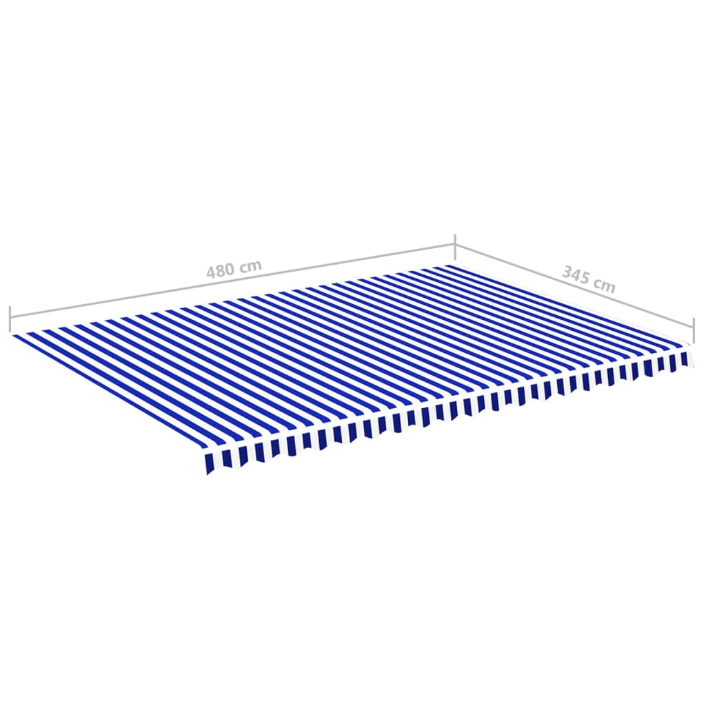 vidaXL Markisenbespannung Blau und Weiß 5x3,5 m