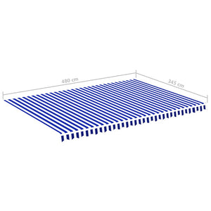 vidaXL Markisenbespannung Blau und Weiß 5x3,5 m