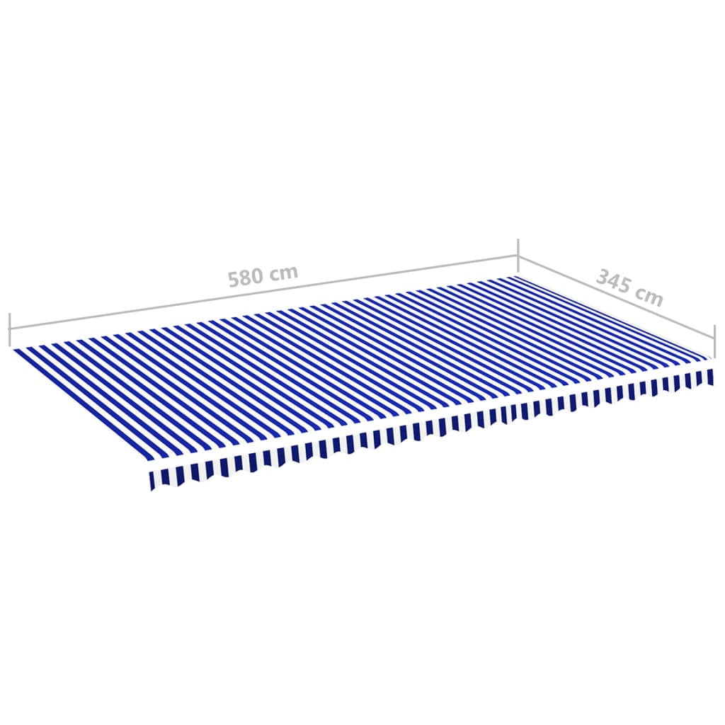 vidaXL Markisenbespannung Blau und Weiß 6x3,5 m