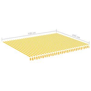 vidaXL Markisenbespannung Gelb und Weiß 4,5x3,5 m