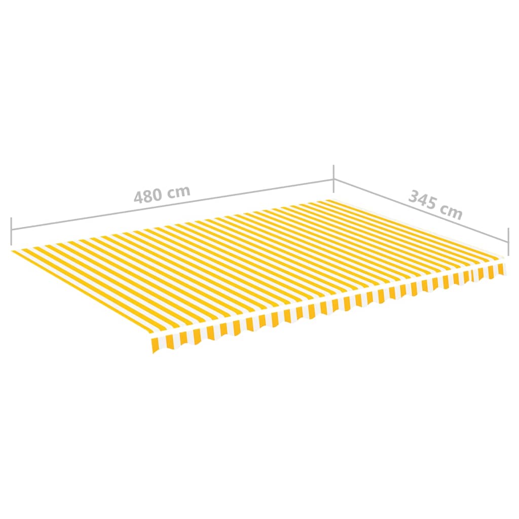 vidaXL Markisenbespannung Gelb und Weiß 5x3,5 m